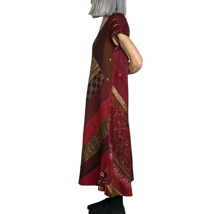JEWEL WOVEN CAP SLEEVE DRESS