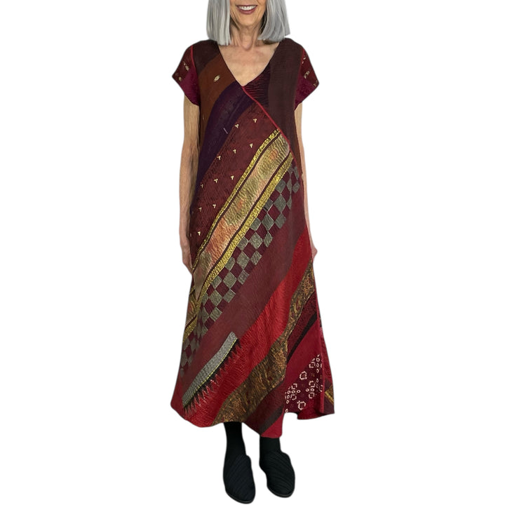 JEWEL WOVEN CAP SLEEVE DRESS