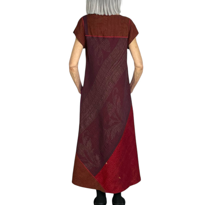 JEWEL WOVEN CAP SLEEVE DRESS