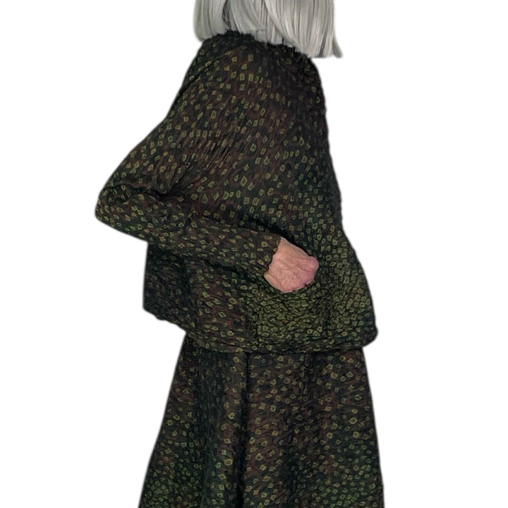 SHIBORI HORIZONTAL PLEAT SHORT JACKET