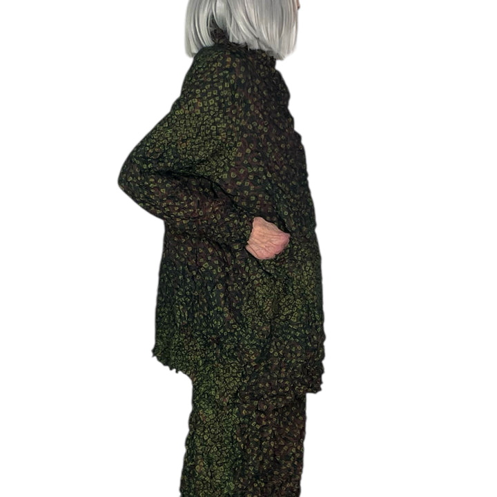 SHIBORI CRUSH PLEAT LONG JACKET