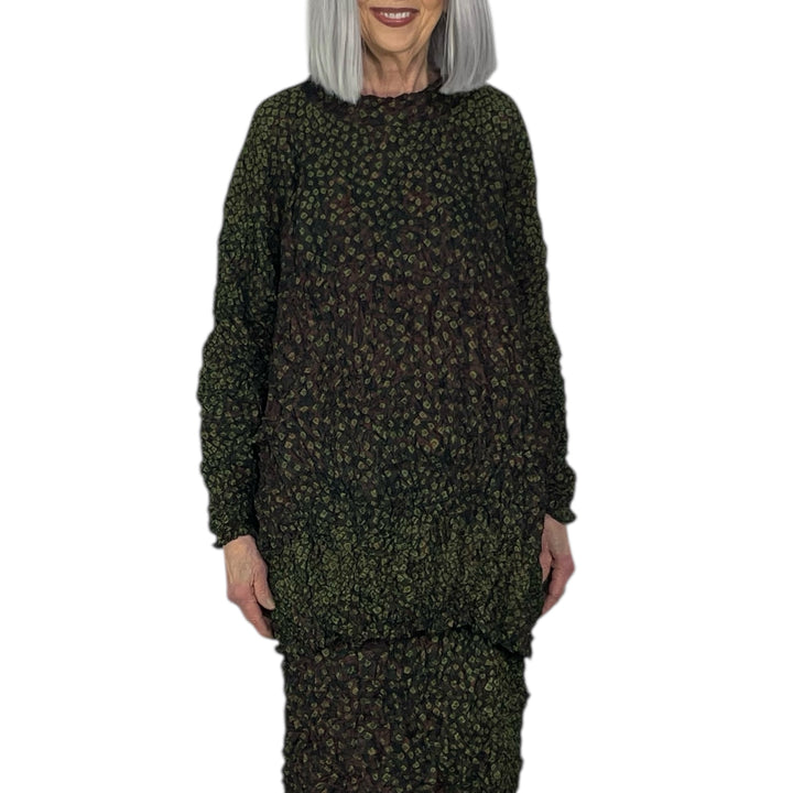 SHIBORI CRUSH PLEAT LONG TOP