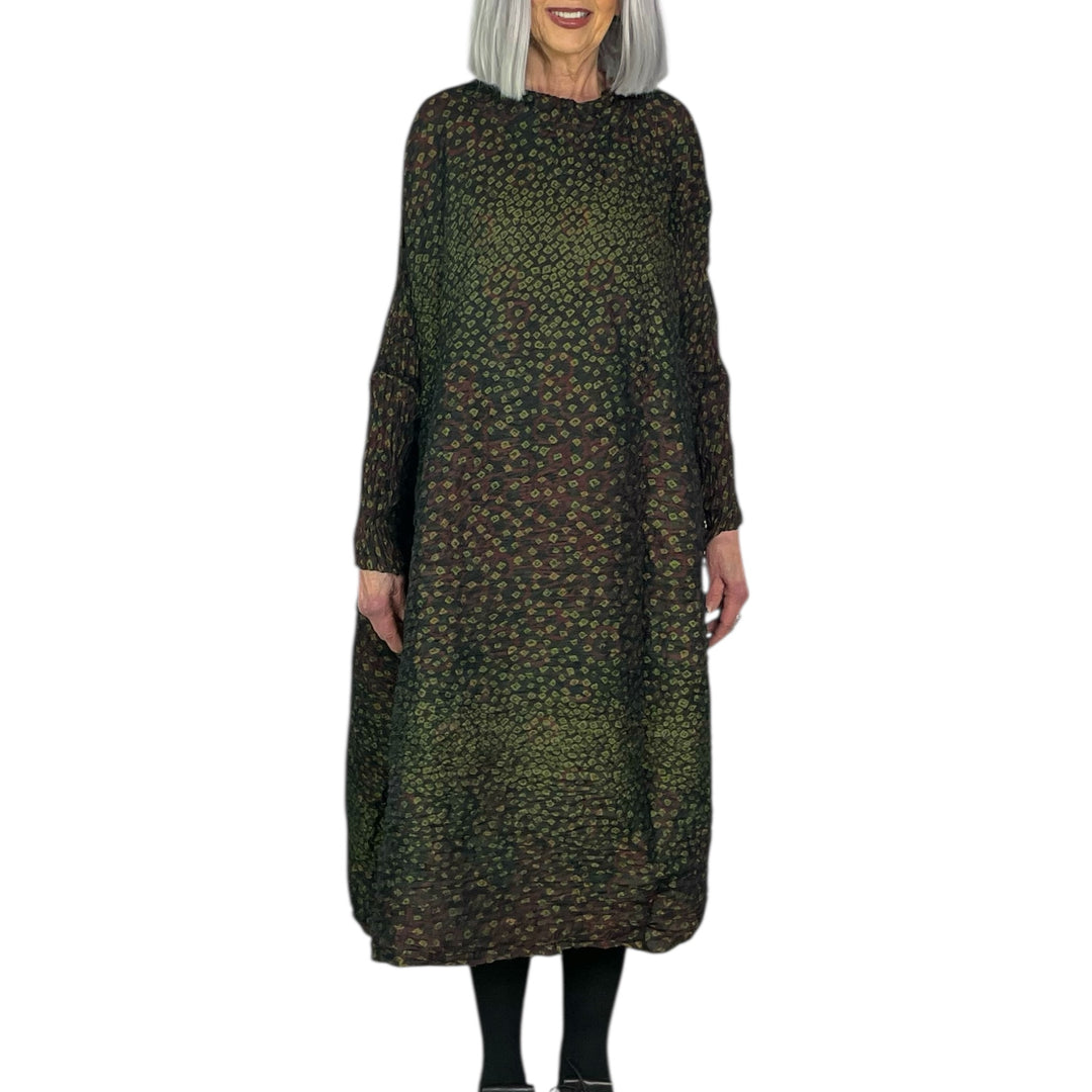 SHIBORI HORIZONTAL PLEAT DRESS