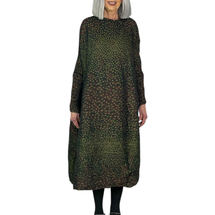 SHIBORI HORIZONTAL PLEAT DRESS