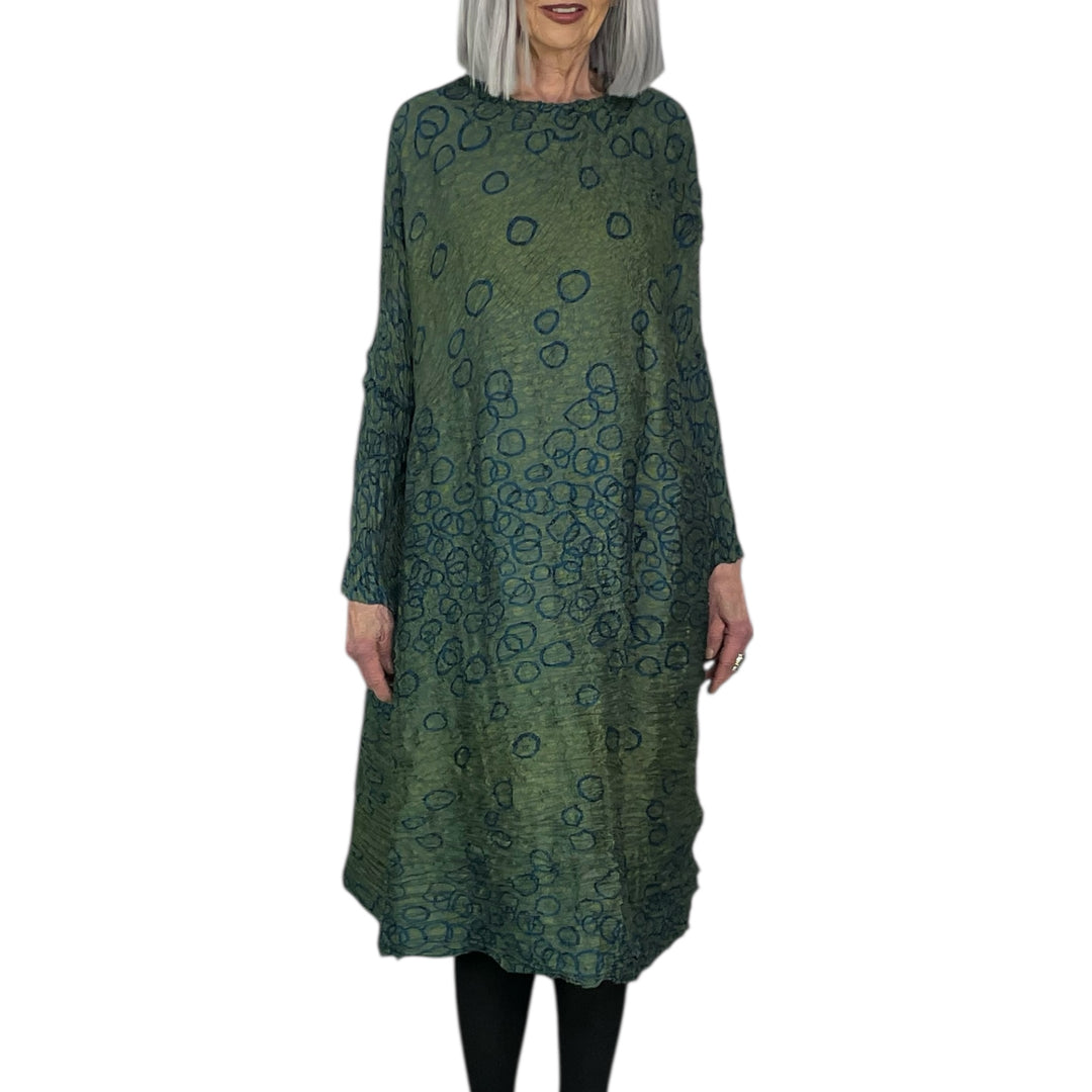 SHIBORI HORIZONTAL PLEAT DRESS