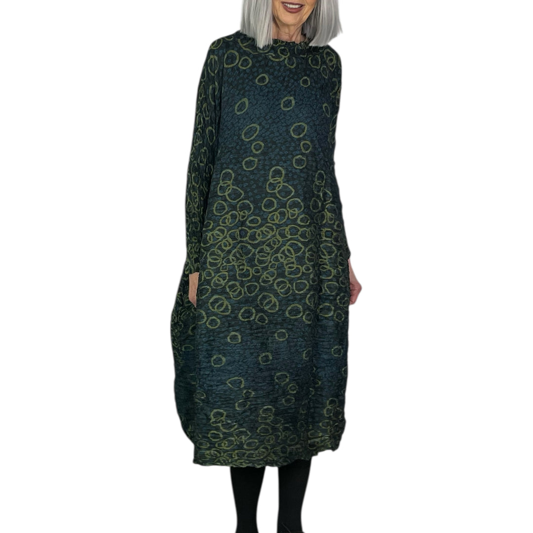 SHIBORI HORIZONTAL PLEAT DRESS