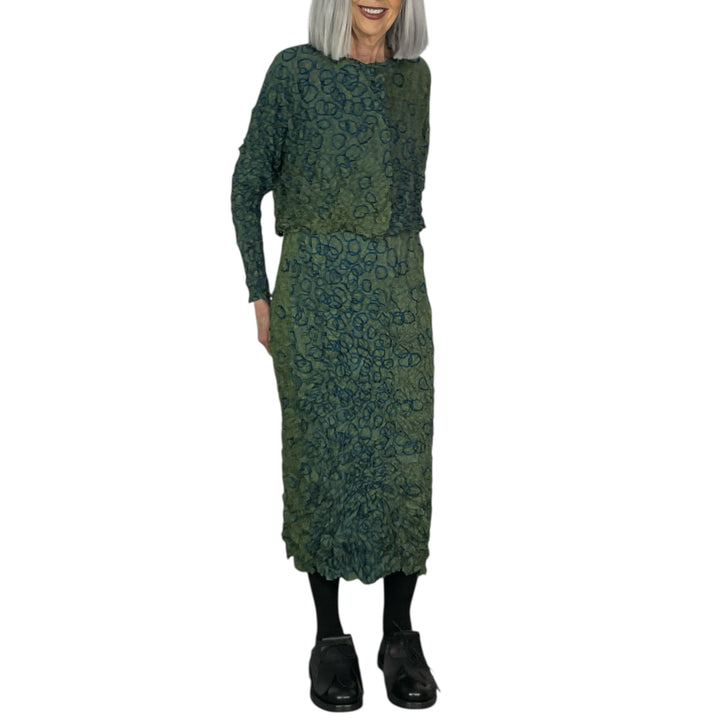 SHIBORI CRUSH PLEAT SLIM SKIRT