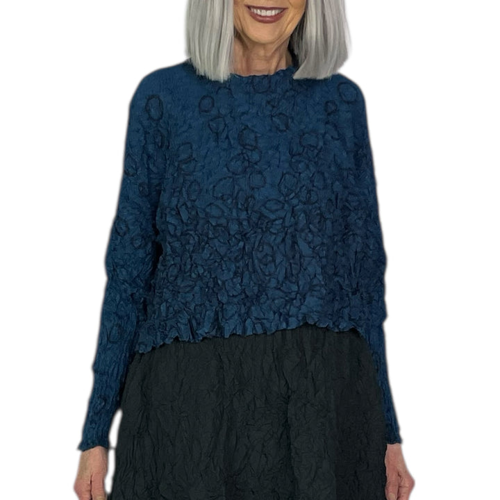 SHIBORI CRUSH PLEAT CROP TOP