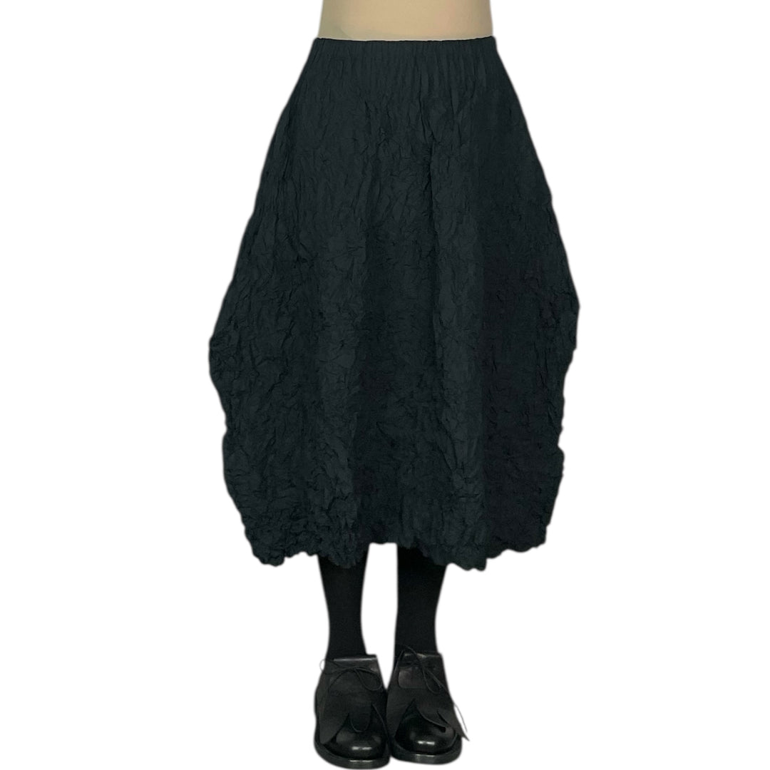 CRUSH PLEAT TAFFETA A-LINE SKIRT