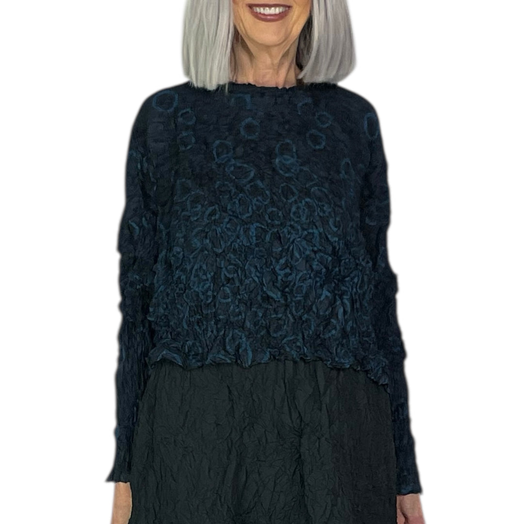 SHIBORI CRUSH PLEAT LONG TOP