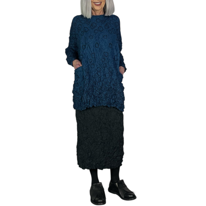 SHIBORI CRUSH PLEAT LONG TOP