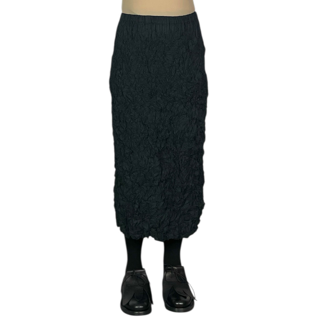 CRUSH PLEAT TAFFETA SLIM SKIRT