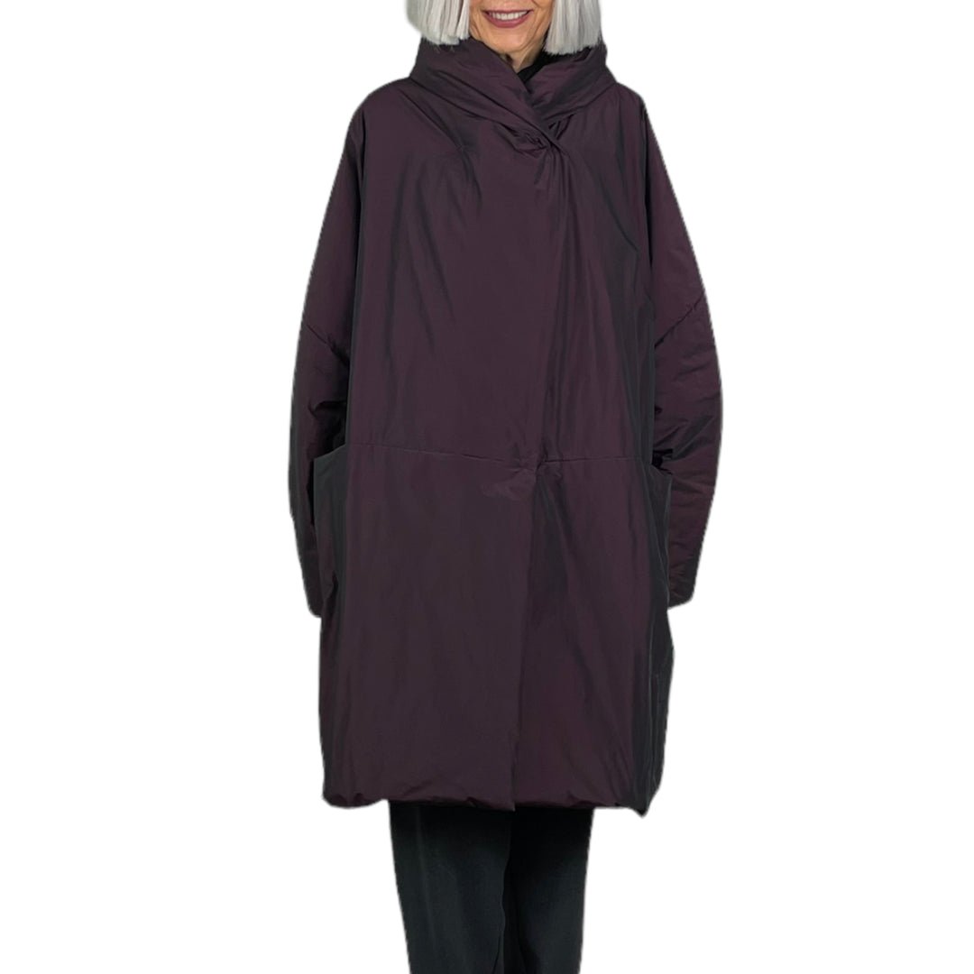 HOODED A-LINE PUFFER JACKET