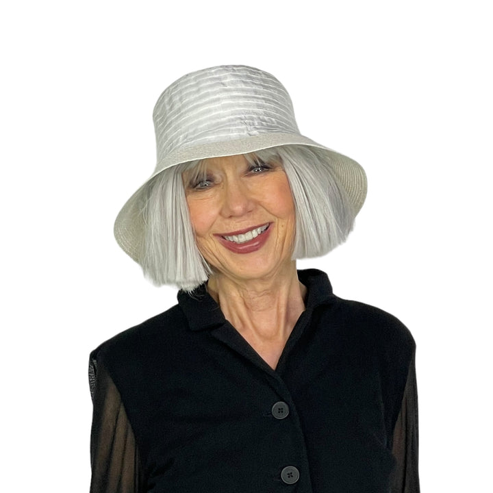 SMALL BRIM RIBBON HAT W/TRIM