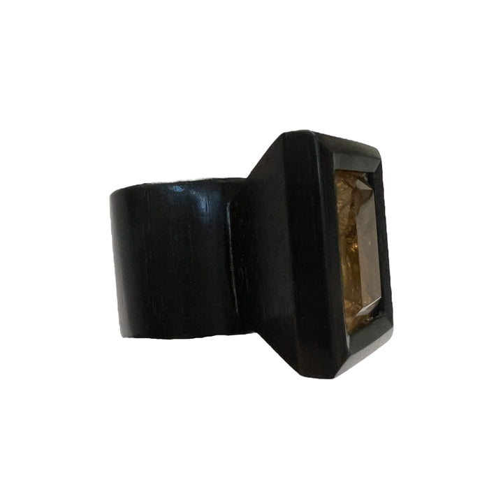 CITRINE / EBONY RING