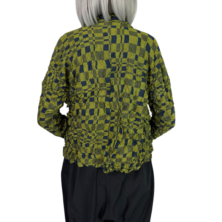 PRINTED CRINKLE PLEAT SHORT JACKET