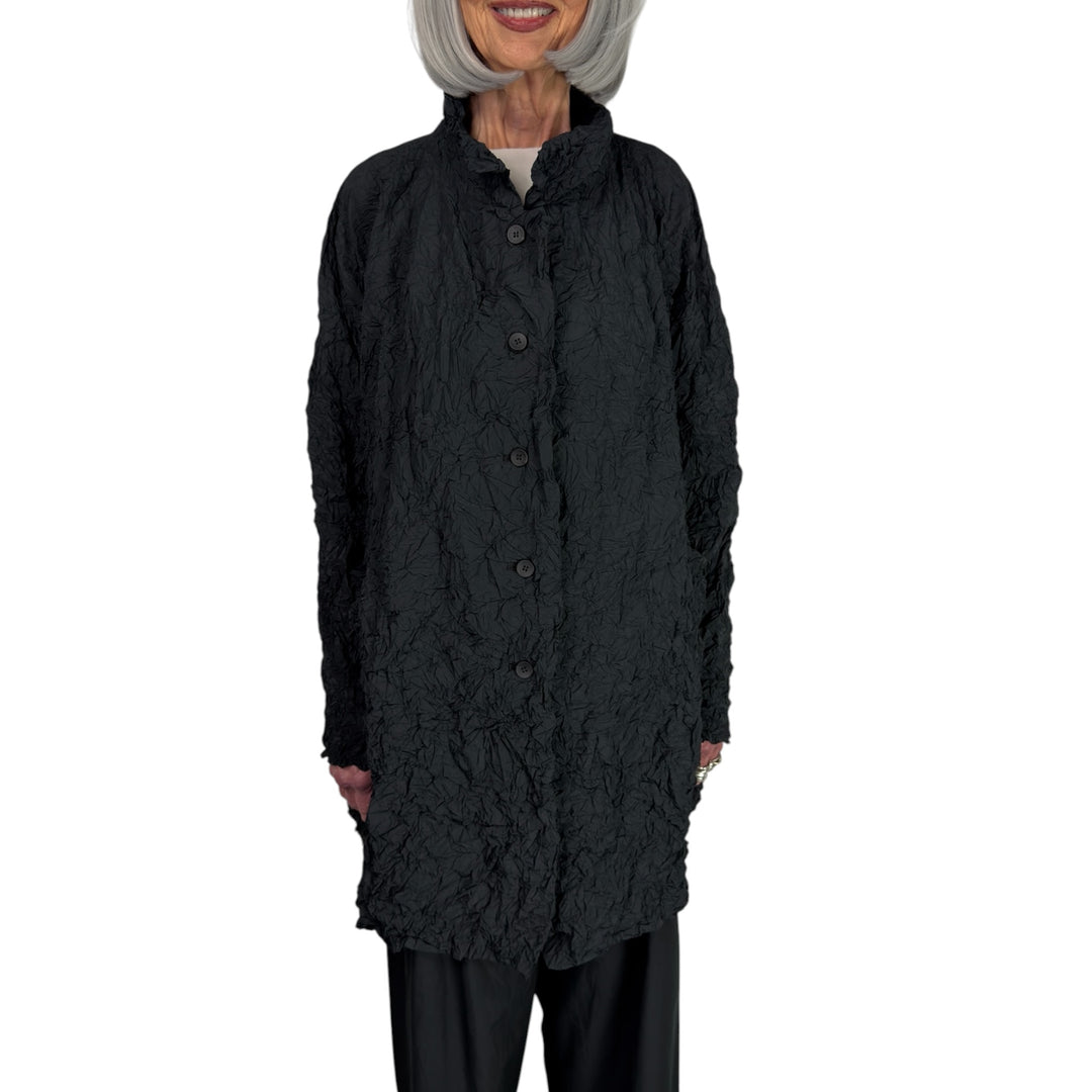 CRINKLE PLEAT LONG JACKET