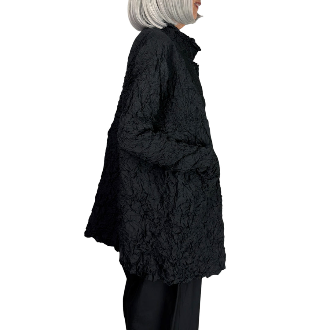 CRINKLE PLEAT LONG JACKET