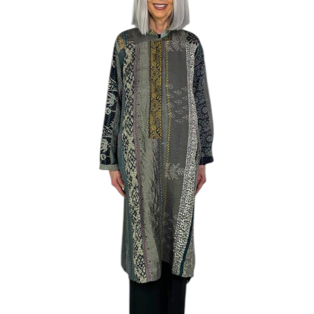 JEWEL WOVEN KAFTAN COAT