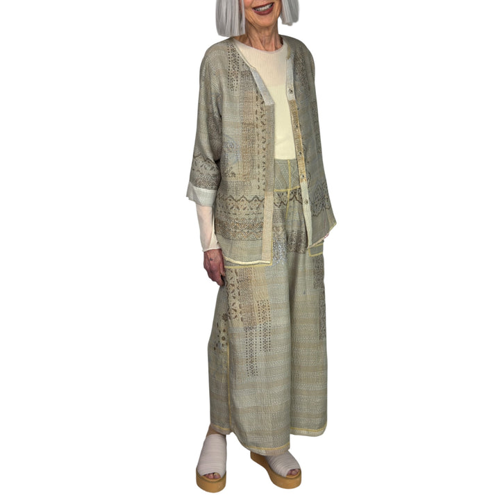MOSAIC PATCH WIDE LEG PANT