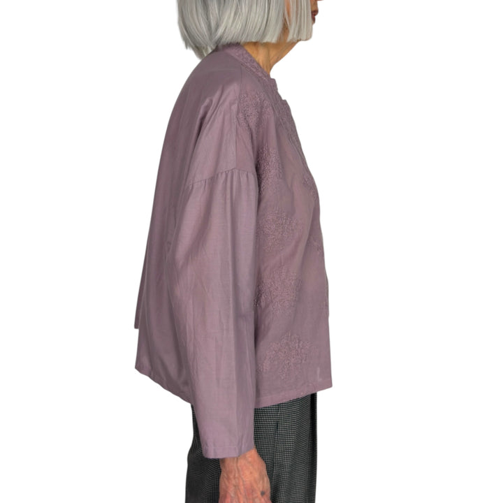 LACE STAND COLLAR SHIRT