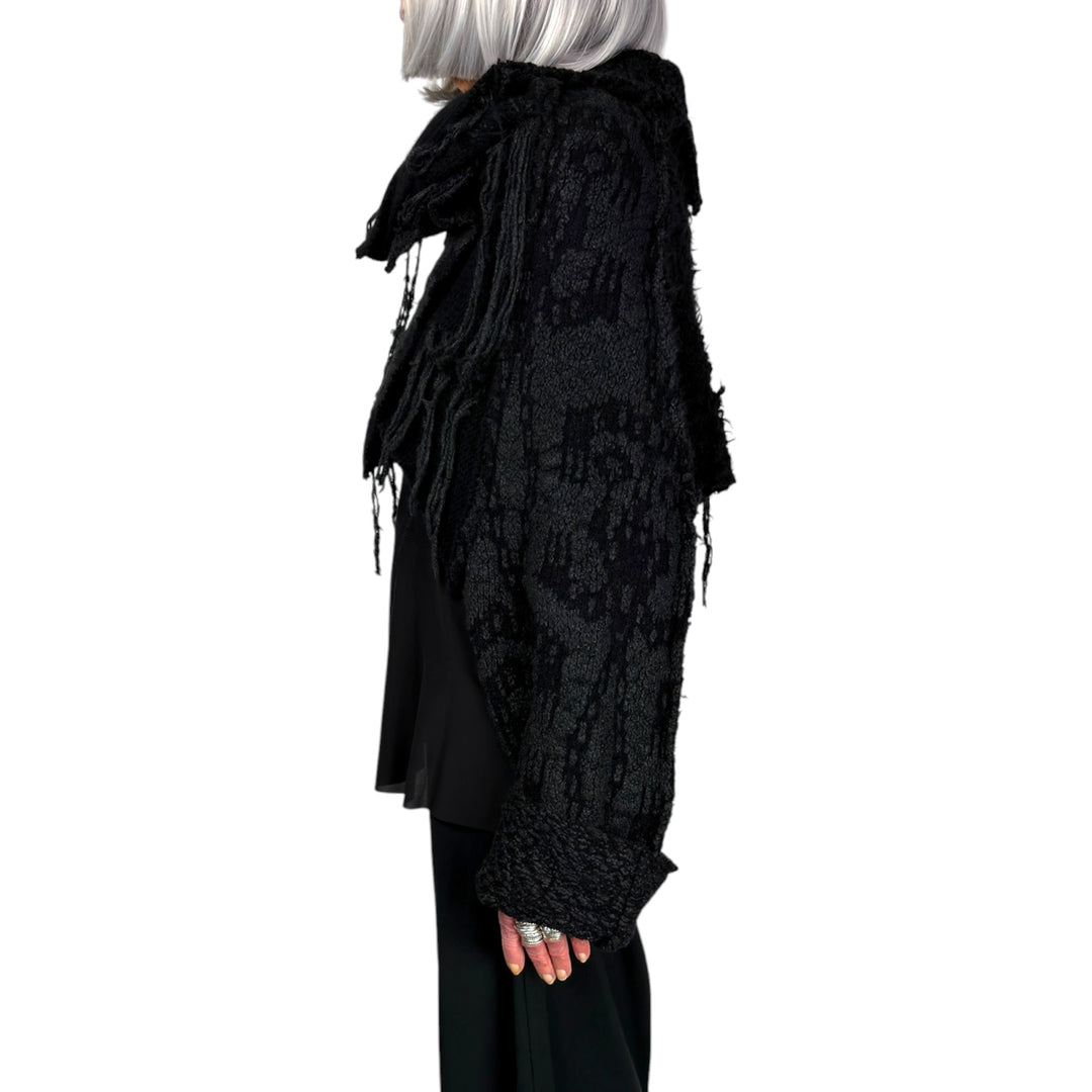 PATCHWORK KNIT CROP SWEATER