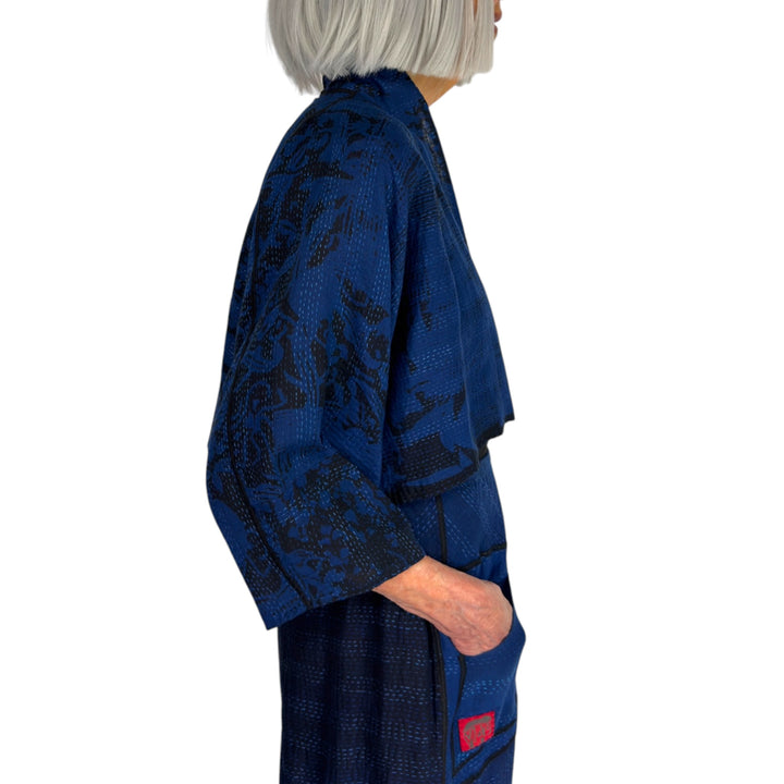 TWILIGHT PRINT PUFF SLEEVE SHRUG