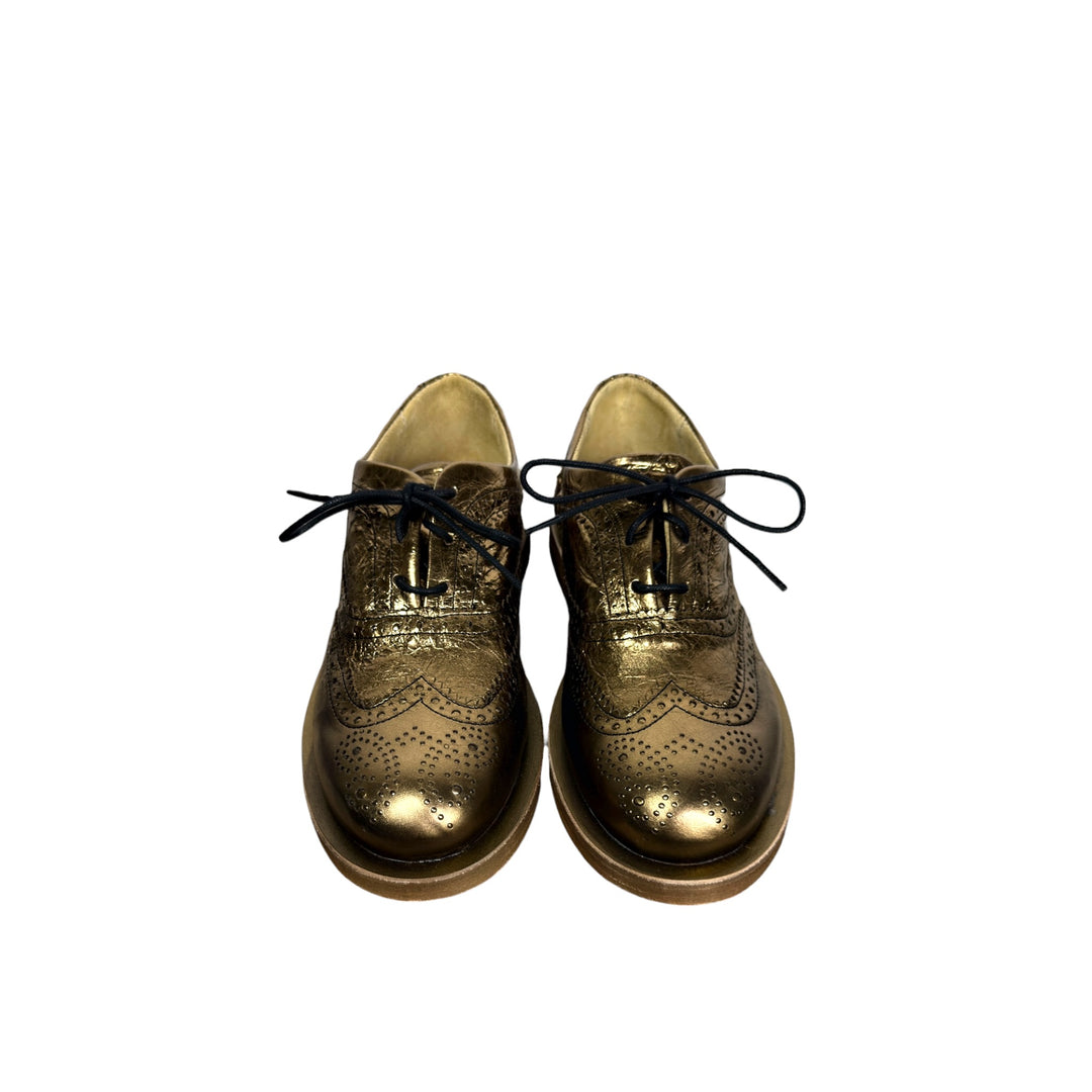 METALLIC WING TIP OXFORDS