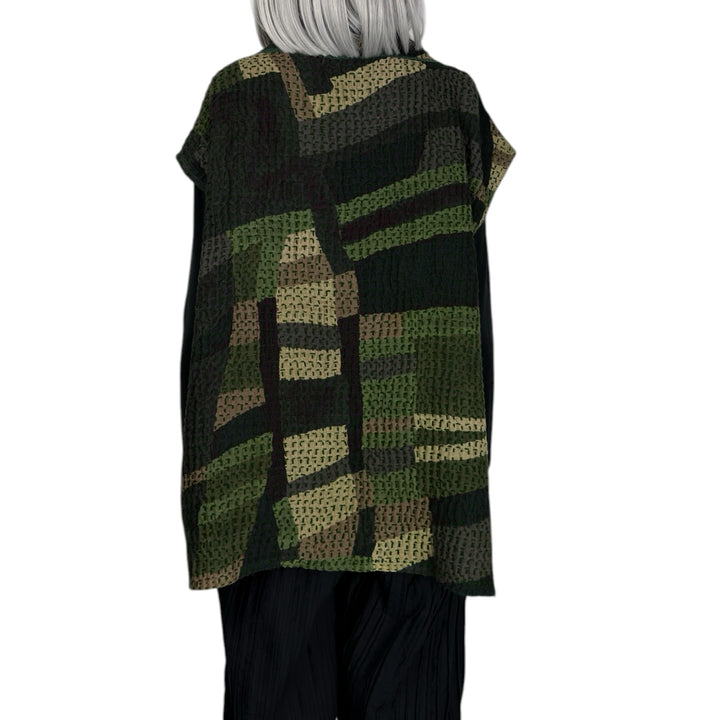 WAFFLE FUNNEL NECK VEST