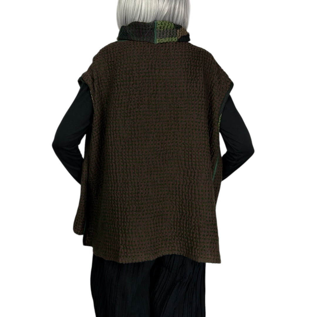 WAFFLE FUNNEL NECK VEST