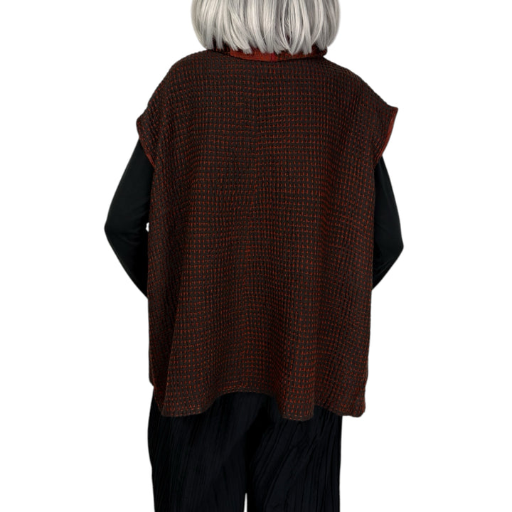 WAFFLE FUNNEL NECK VEST