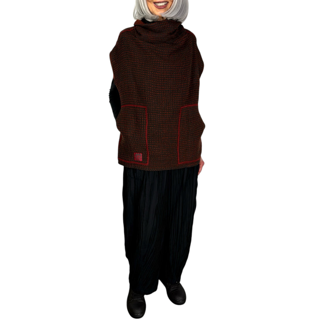 WAFFLE FUNNEL NECK VEST