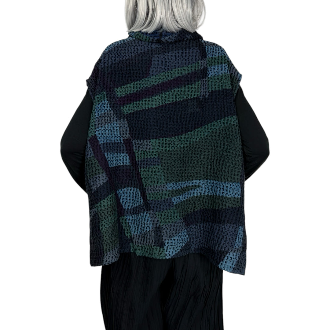 WAFFLE FUNNEL NECK VEST