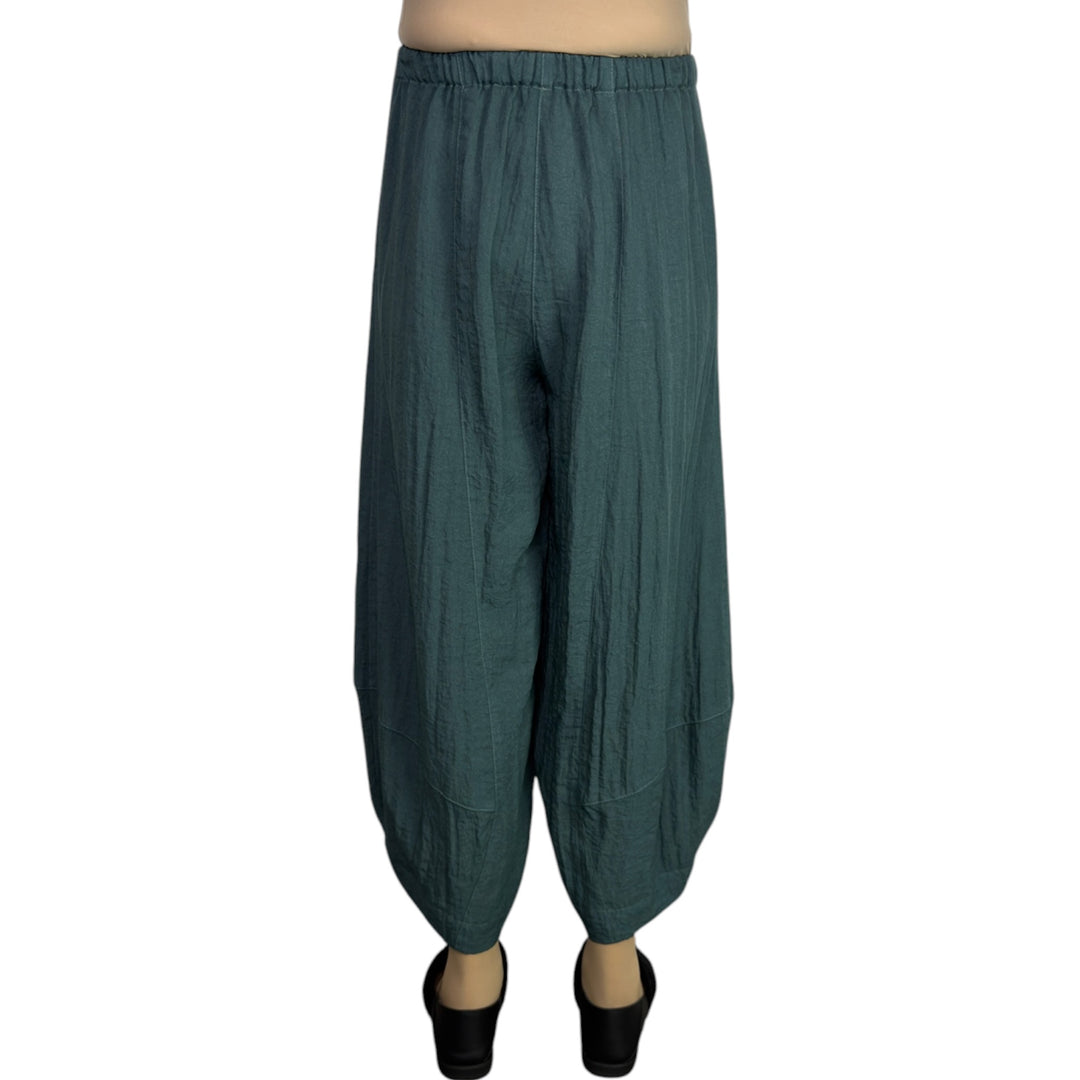 TRAVEL CRINKLE TUCKED HEM PANT