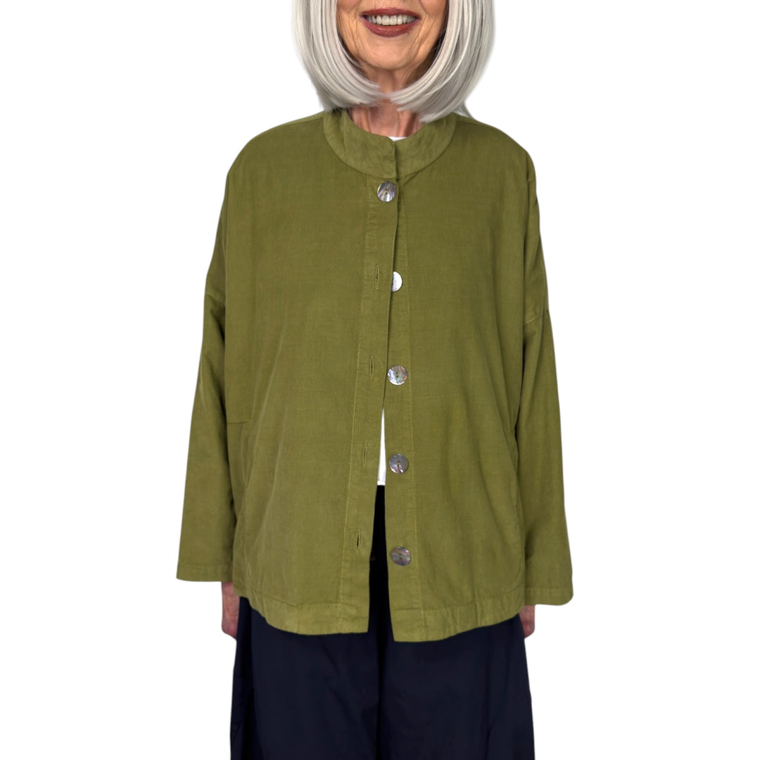 BABY CORD STAND COLLAR JACKET