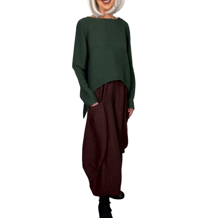 RAYON TUCK DOUBLE POCKET PANT