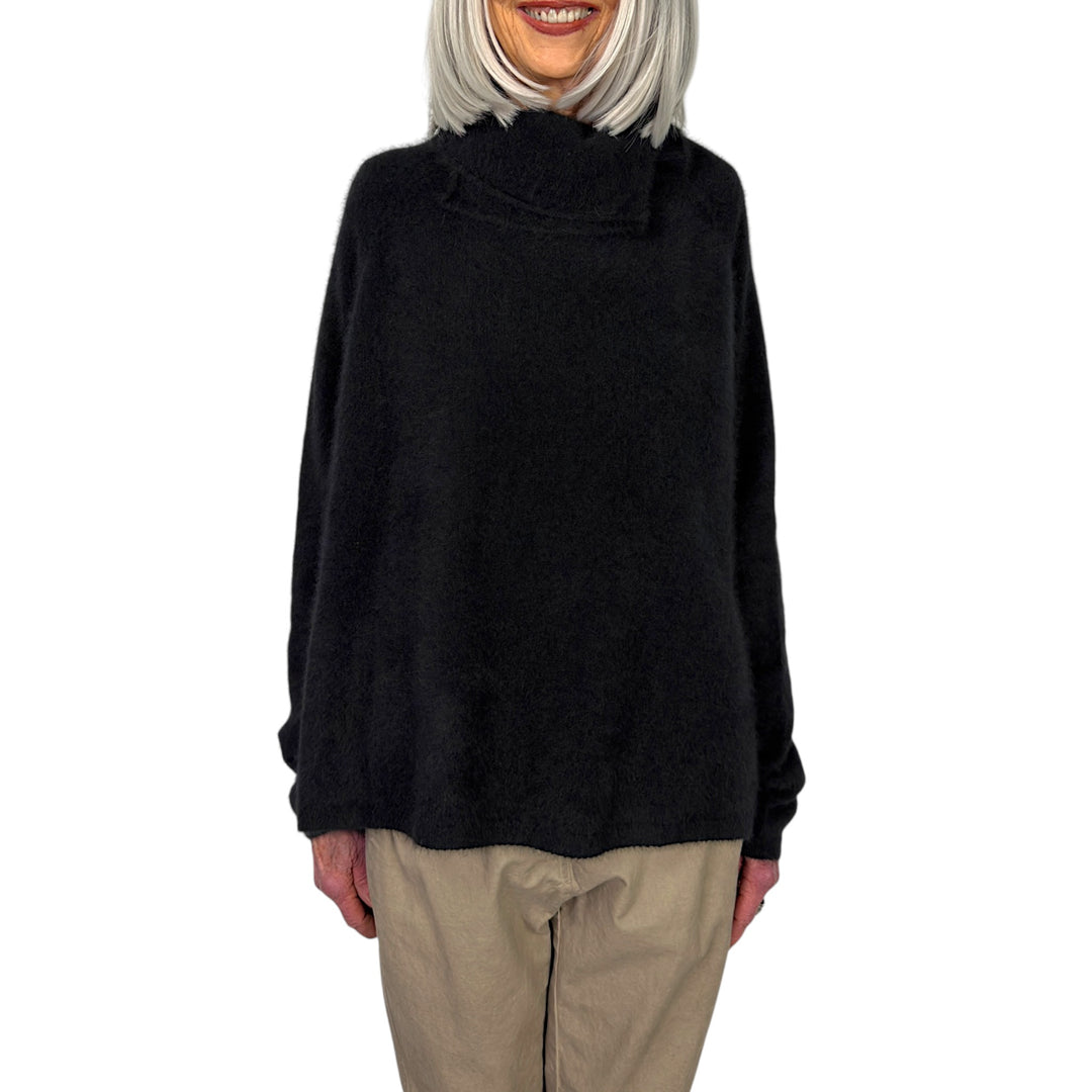 HI-NECK RACCOON SWEATER