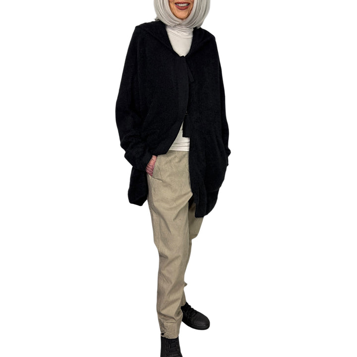 RACCOON ZIP CARDIGAN W/HOOD