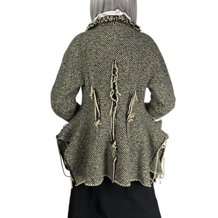 FLARED CHECK TWEED JACKET
