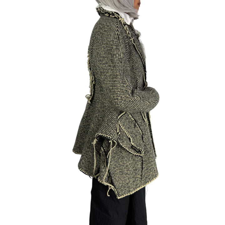 FLARED CHECK TWEED JACKET