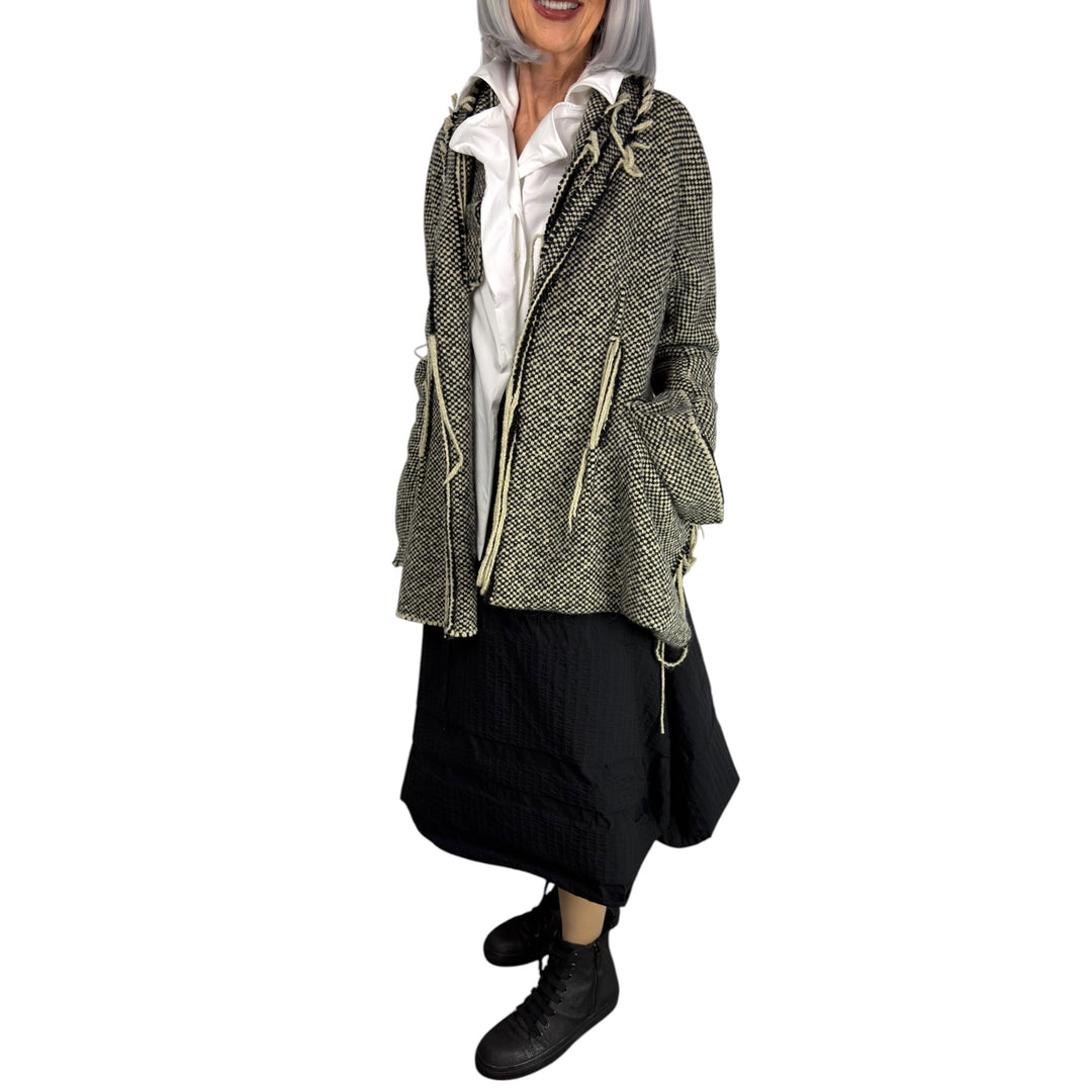 FLARED CHECK TWEED JACKET