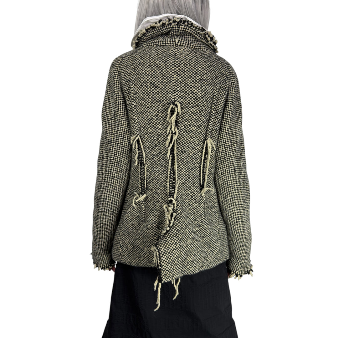 SHAPED CHECK TWEED JACKET