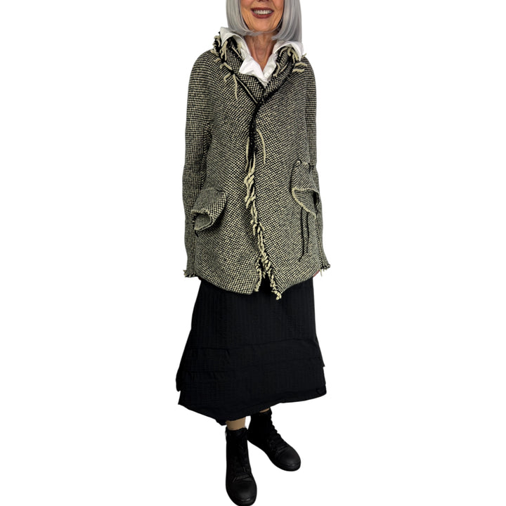 SHAPED CHECK TWEED JACKET