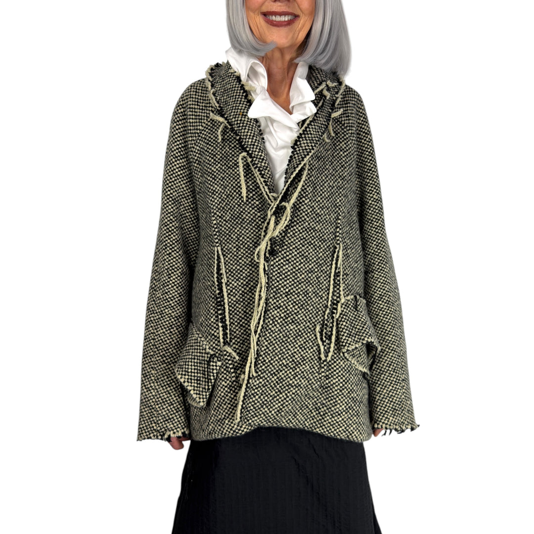 OVERSIZED CHECK TWEED JACKET
