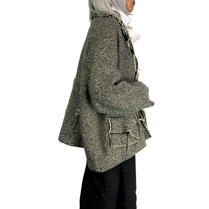 OVERSIZED CHECK TWEED JACKET