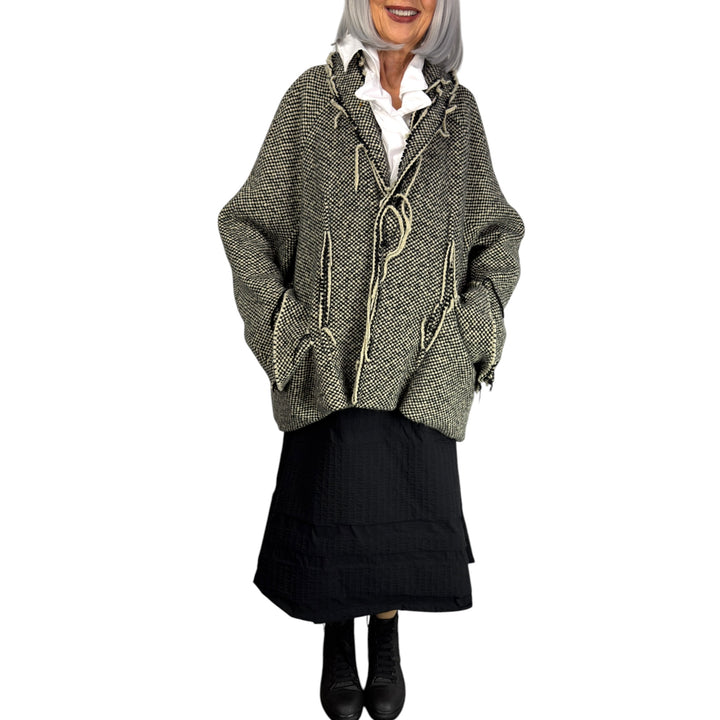 OVERSIZED CHECK TWEED JACKET