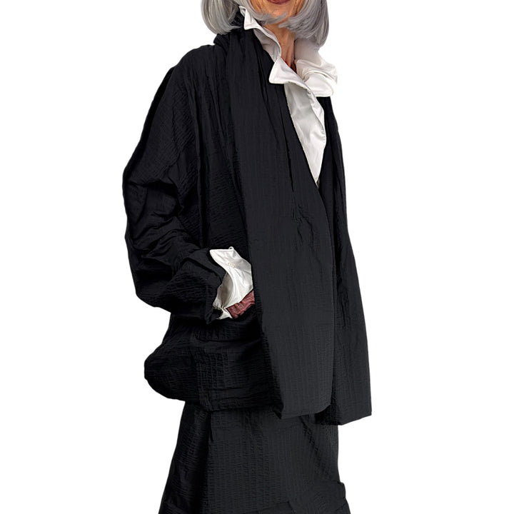 3D OPTIC SHAWL COLLAR JACKET