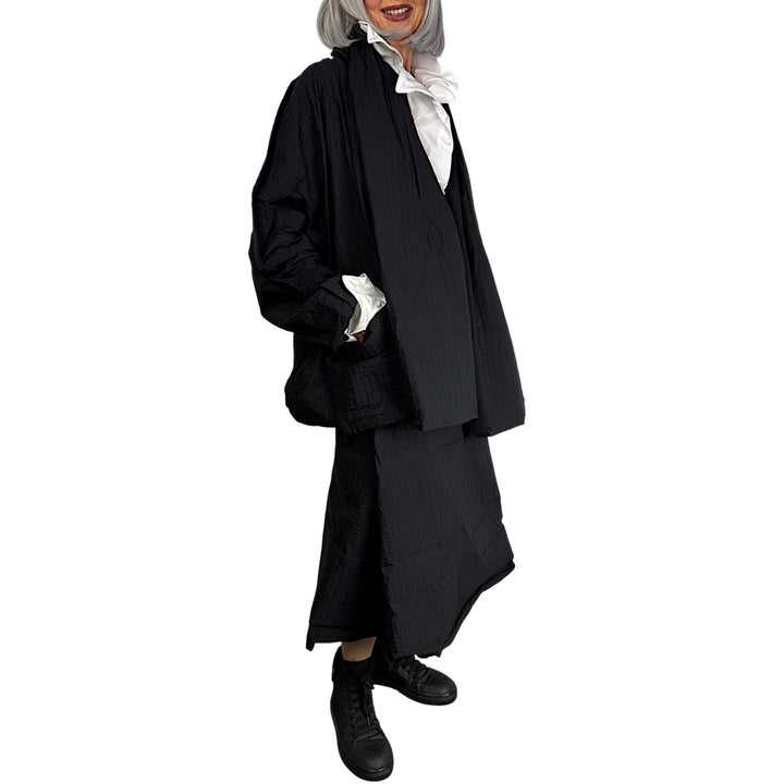 3D OPTIC SHAWL COLLAR JACKET