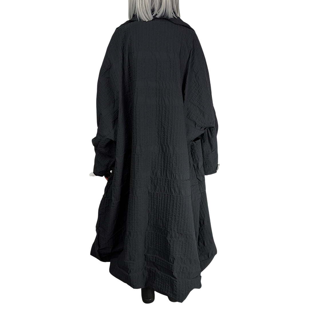 3D OPTIC SHAWL COLLAR COAT