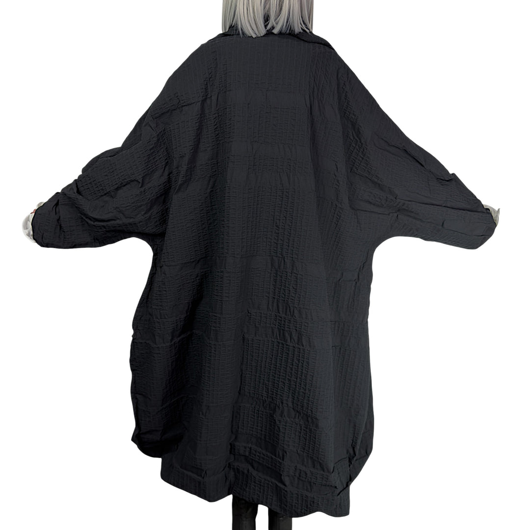 3D OPTIC SHAWL COLLAR COAT